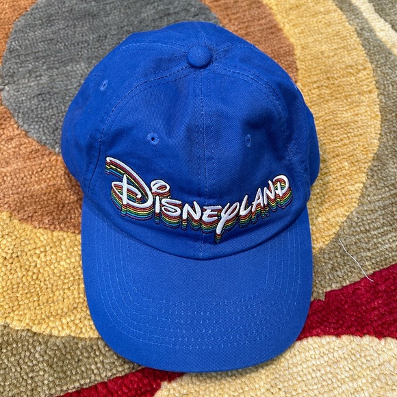 Disneyland Disney Adult Unisex Baseball Cap Hat Blue Rainbow Embroidery Logo - Picture 1 of 3